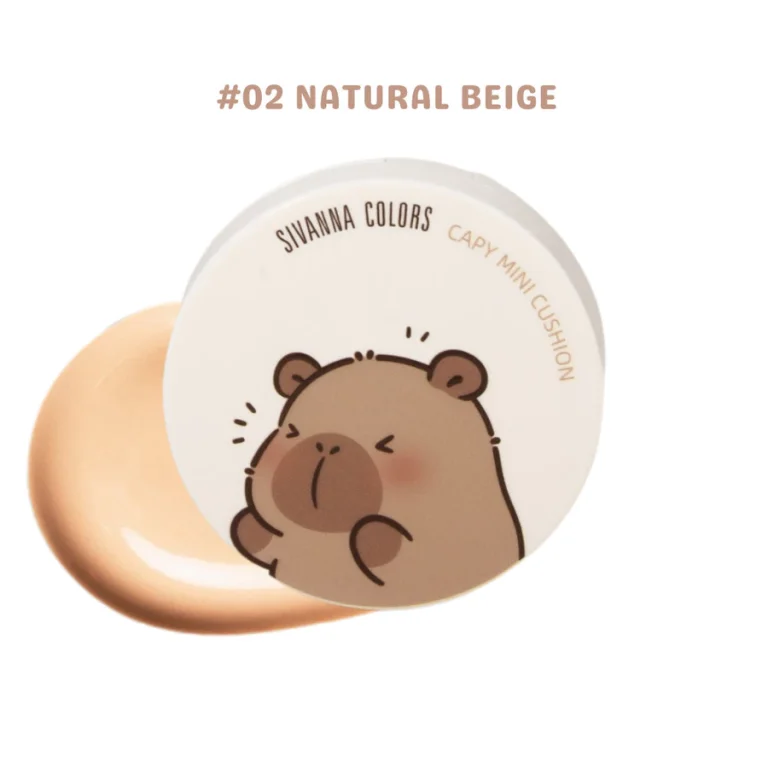 HF664 Sivanna colors capy mini cushion ซีเวนน่า คัลเลอร์ส คาปิ มินิ คุชชั่น 8g. - 02.Natural beige