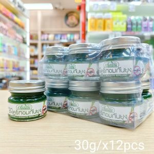 Green herb citronella mosquito pepellent กรีนเฮิร์บ บาล์มตะไคร้หอมกันยุง 30gx12pcs