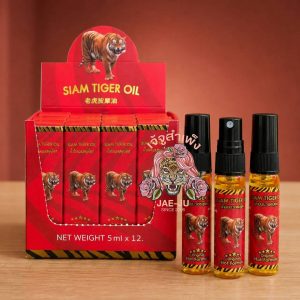 GREEN SEVEN SIAM TIGER OIL กรีนเซเว่น น้ำมันนวดสมุนไพร์เสือ 5ml/x12pcs