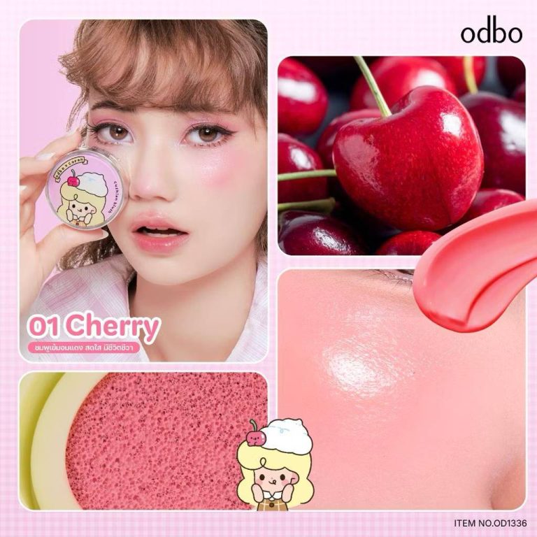 OD1336 ODBO COLOR POP CUSHION BLUSH โอดีบีโอ ป๊อป คุชั่น บรัช 4g - 01. Cherry