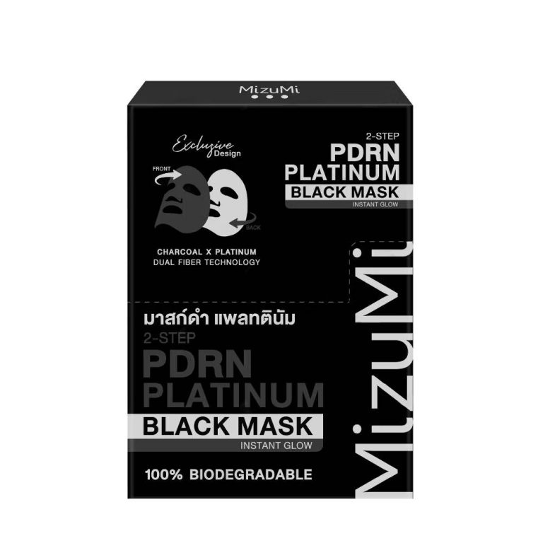 Mizumi pdrn piatinum black mask lnstant มิซึมิ พีดีอาร์เอ็น แพลทตินัม แบล็ค อิน 30mlx5pcs - 02. glow