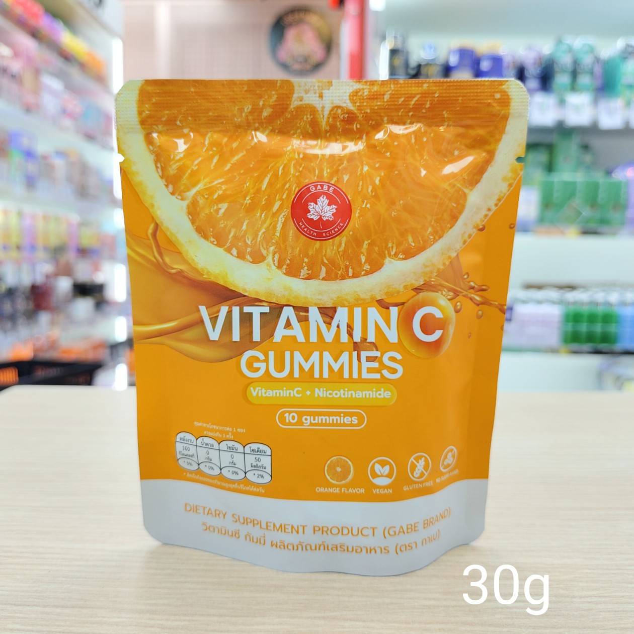 Gabe vitamin c gummies วิตามินซี กัมมี่ (3gx10pcs) 30g