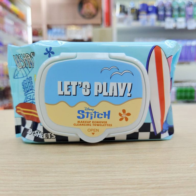 UDS025 USHAS Makeup remover cleansing towelettes Stitch ทิชชู่สติทซ์ รีมูฟเวอร์ - 02. Let's play(ฟ้า)