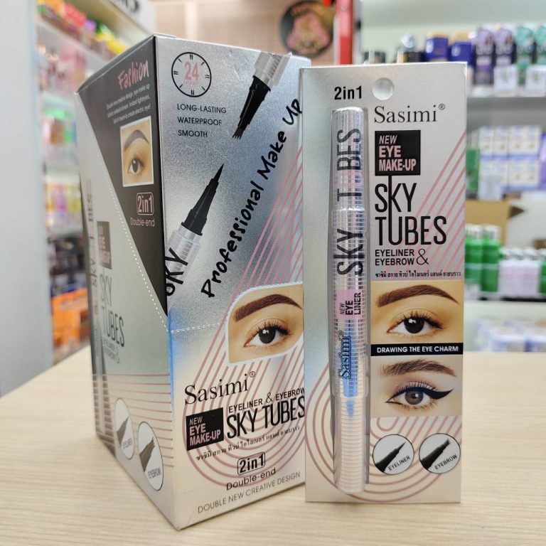 S92035 Sasimi skytubes eyeliner&eyebrow ซาซิมิ สกาย ทิวบ์ ไอไลเนอร์ แอนด์ อายบราว 2ml+2ml/x12pcs - เบอร์ 101