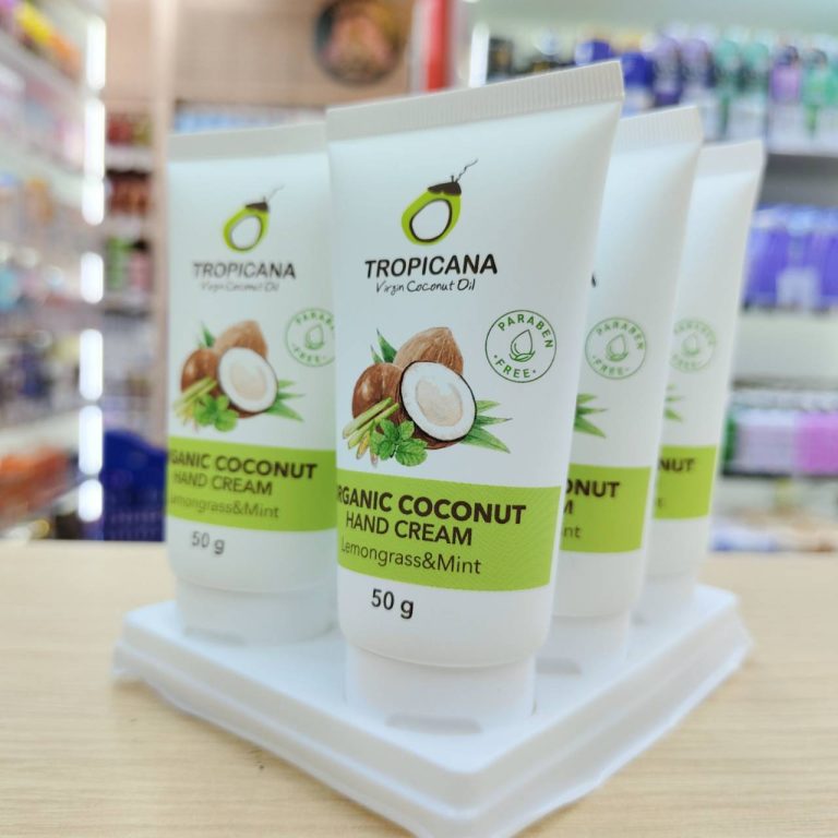 Tropicana organic coconut hand cream ทรอปิคานา ออร์แกนิค แฮนด์ครีม มะพร้าว 50g/x6pcs - 02. Lemongrass&mint