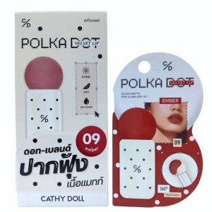 Cathy doll polka dot velvet lip เคที่ดอลล์ โพลก้าดอทเวลเวทลิป 3g
