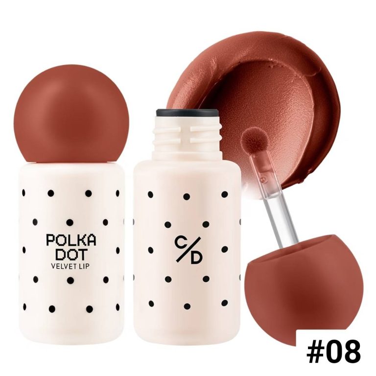 Cathy doll polka dot velvet lip เคที่ดอลล์ โพลก้าดอทเวลเวทลิป 3g - 08. tea