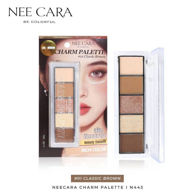 N443 Nee cara be charm palette นี คารา บี คัลเลอร์ฟูล ชาร์ม พาเลท 2g/x5 - 01. Classic brown
