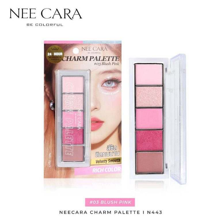 N443 Nee cara be charm palette นี คารา บี คัลเลอร์ฟูล ชาร์ม พาเลท 2g/x5 - 03. Blush pink