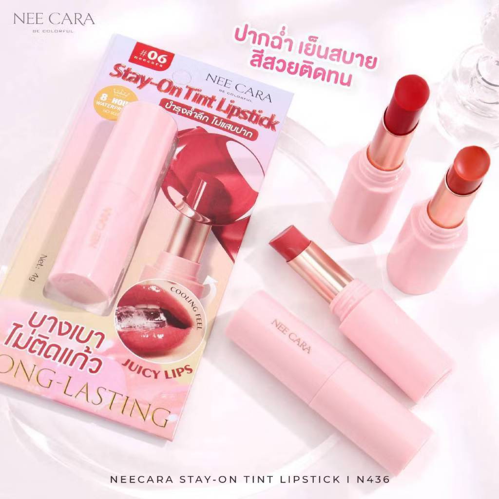 N436 Nee cara be colorful stay-on tint lipstick นี คารา บี คัลเลอร์ฟูล สเตย์-ออน ทินต์ ลิปสติก 4g