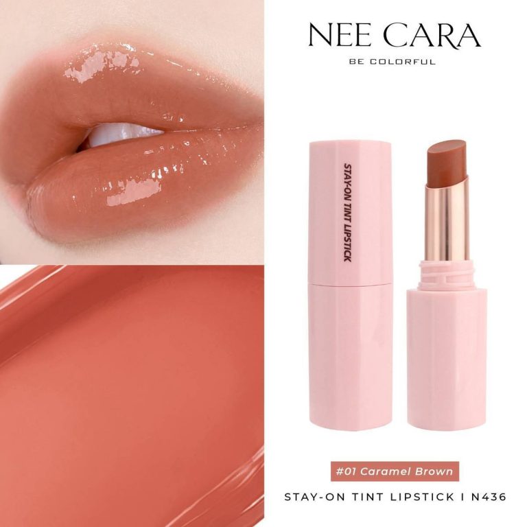 N436 Nee cara be colorful stay-on tint lipstick นี คารา บี คัลเลอร์ฟูล สเตย์-ออน ทินต์ ลิปสติก 4g - 01. Caramel brown