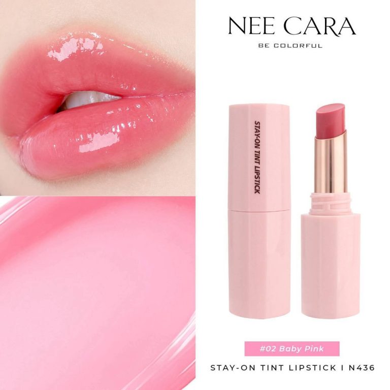 N436 Nee cara be colorful stay-on tint lipstick นี คารา บี คัลเลอร์ฟูล สเตย์-ออน ทินต์ ลิปสติก 4g - 02. Bady pink