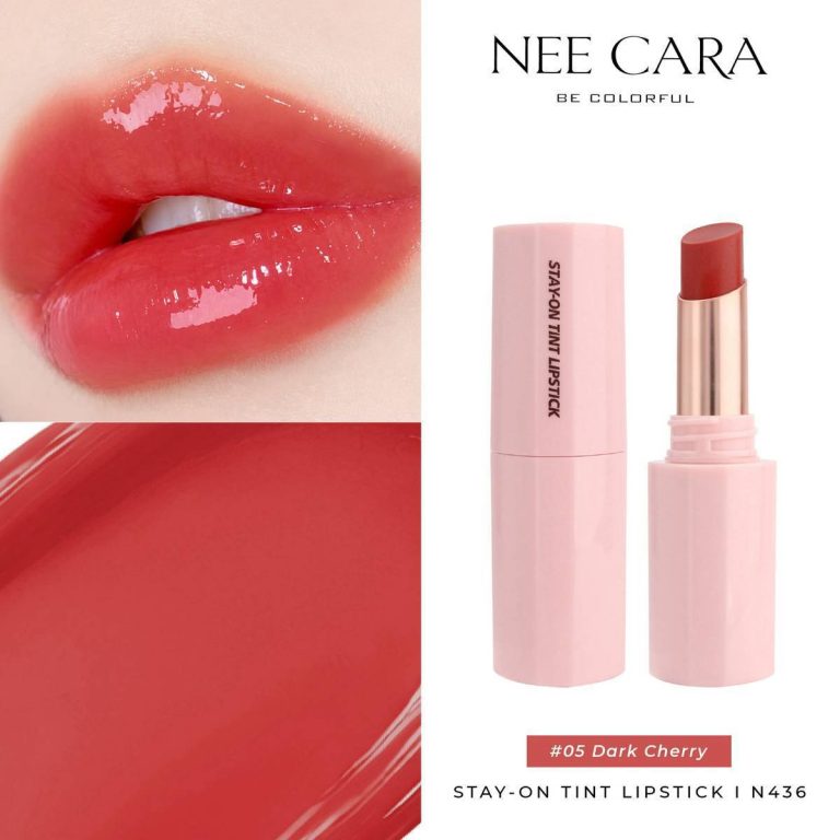 N436 Nee cara be colorful stay-on tint lipstick นี คารา บี คัลเลอร์ฟูล สเตย์-ออน ทินต์ ลิปสติก 4g - 05. Dark cherry
