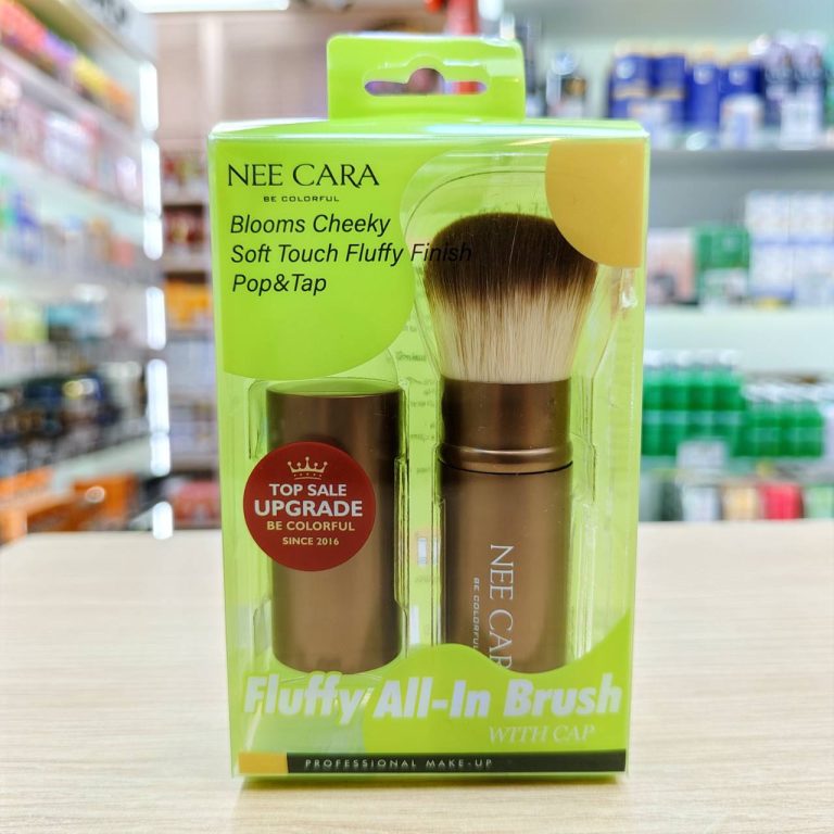 N457 Nee cara fluffy all-in brush with cap นีคาร่า แปรงปัดแก้ม 3สี - 02. brown