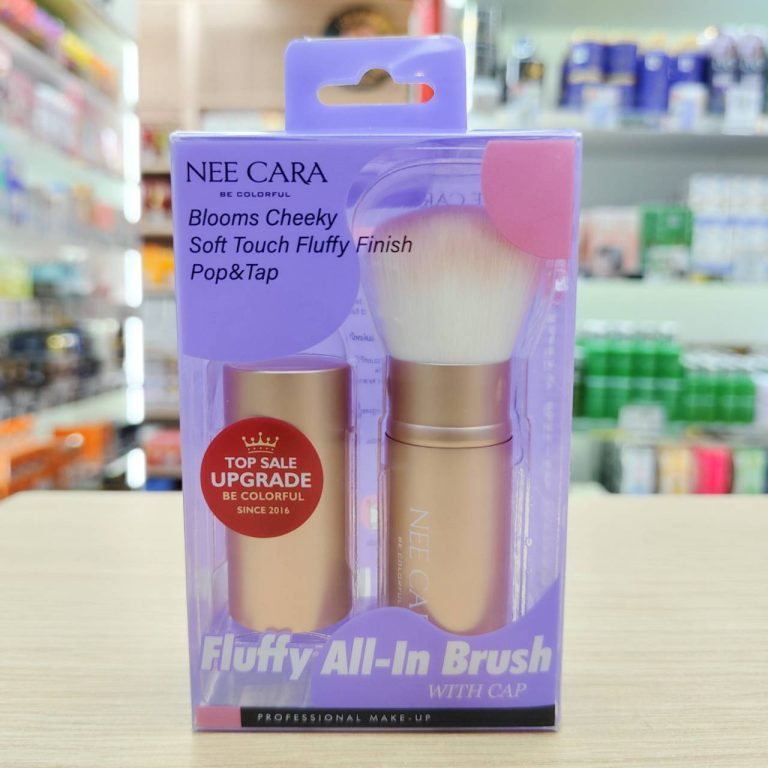 N457 Nee cara fluffy all-in brush with cap นีคาร่า แปรงปัดแก้ม 3สี - 03. rosegold