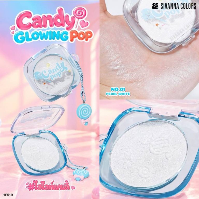 HF519 Sivanna color candy glowing pop ซีเวนน่า คัลเลอร์ส แคนดี้ โกลว์อิ้ง บลัช 4.5g - 01. Pearl white