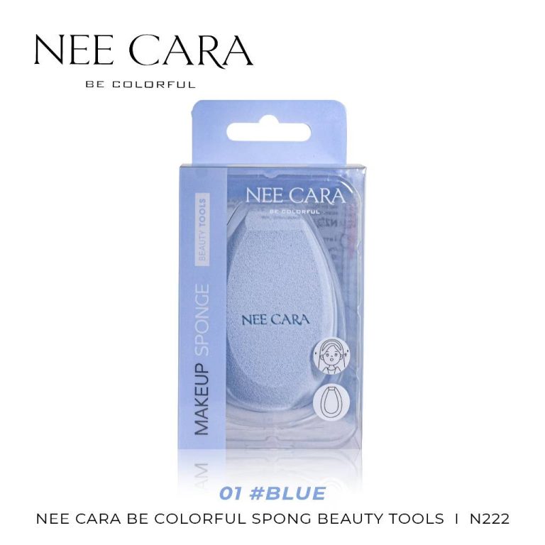 N222 NEE CARA colrful sponge นีคาร่า บีคัลเลอร์ฟูล ผลิตภัณฑ์ฟองน้ำสำหรับแต่งหน้า - 01. Blue