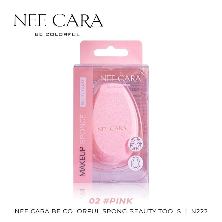 N222 NEE CARA colrful sponge นีคาร่า บีคัลเลอร์ฟูล ผลิตภัณฑ์ฟองน้ำสำหรับแต่งหน้า - 02. Pink
