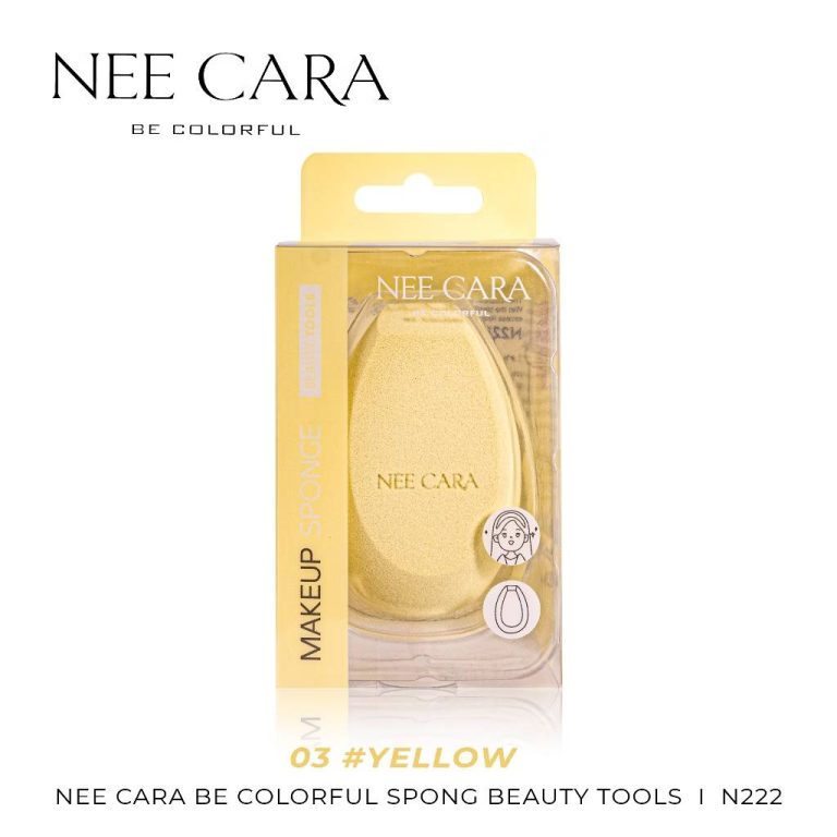 N222 NEE CARA colrful sponge นีคาร่า บีคัลเลอร์ฟูล ผลิตภัณฑ์ฟองน้ำสำหรับแต่งหน้า - 03. Yellow